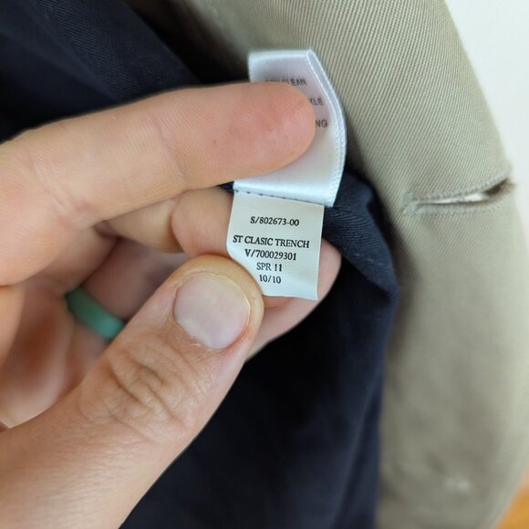 Banana Republic Men's Classic Trench in Tan, Sz XL - Picture 4 of 11